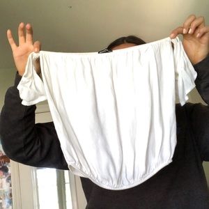 brandy melville white off the shoulder crop top:)